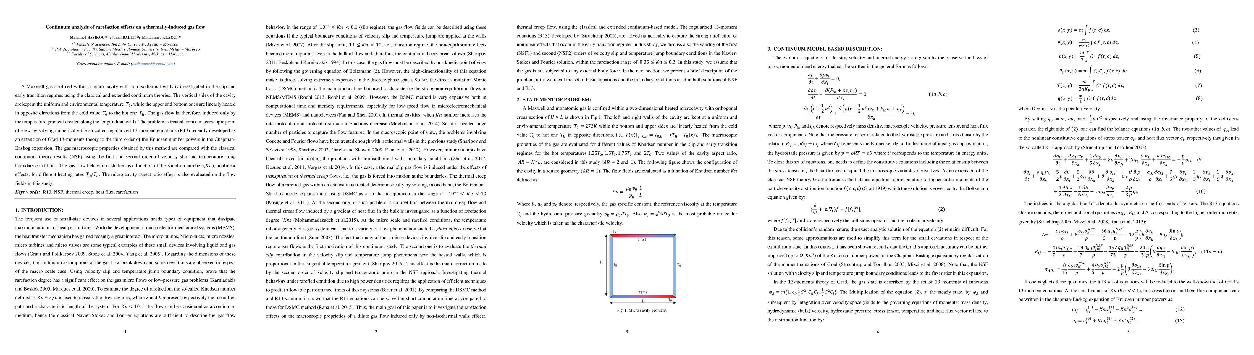 Thumbnail for Continuum analysis of rarefaction effects on a thermally-induced gas
  flow