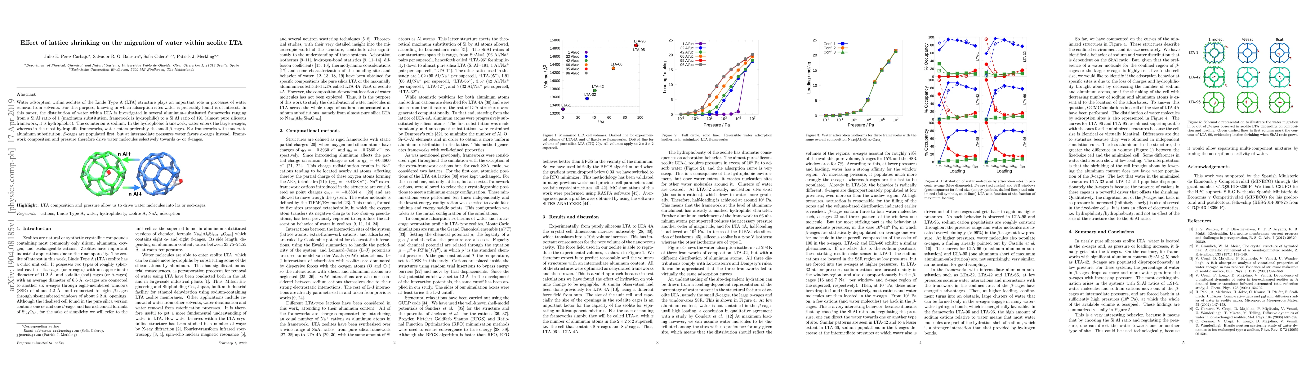 Thumbnail for Effect of lattice shrinking on the migration of water within zeolite LTA