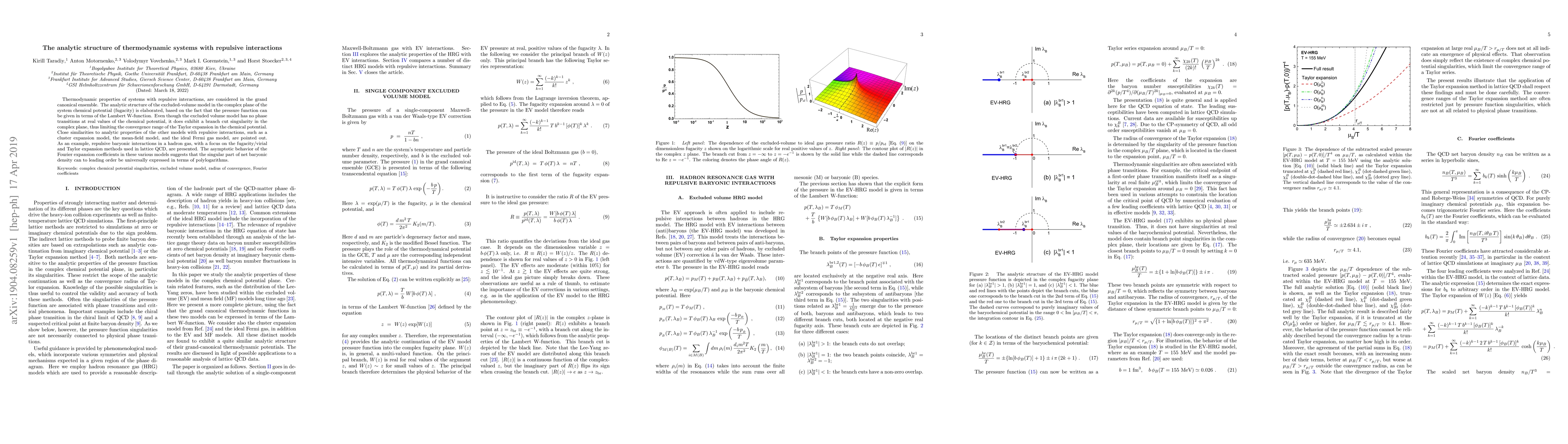 Thumbnail for The analytic structure of thermodynamic systems with repulsive
  interactions