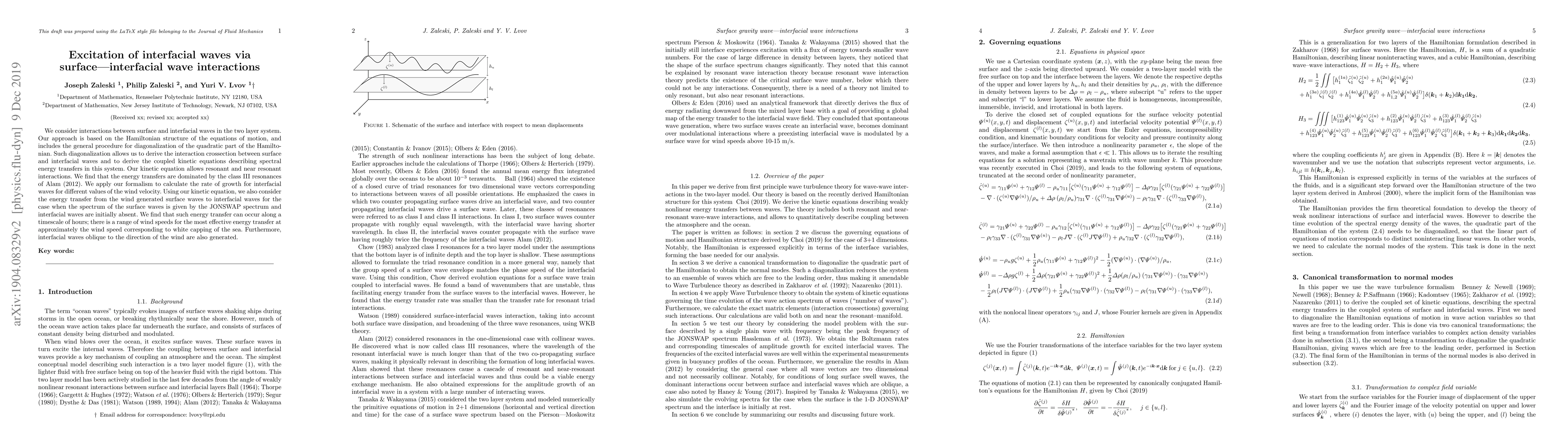 Thumbnail for Excitation of interfacial waves via near---resonant
  surface---interfacial wave interactions