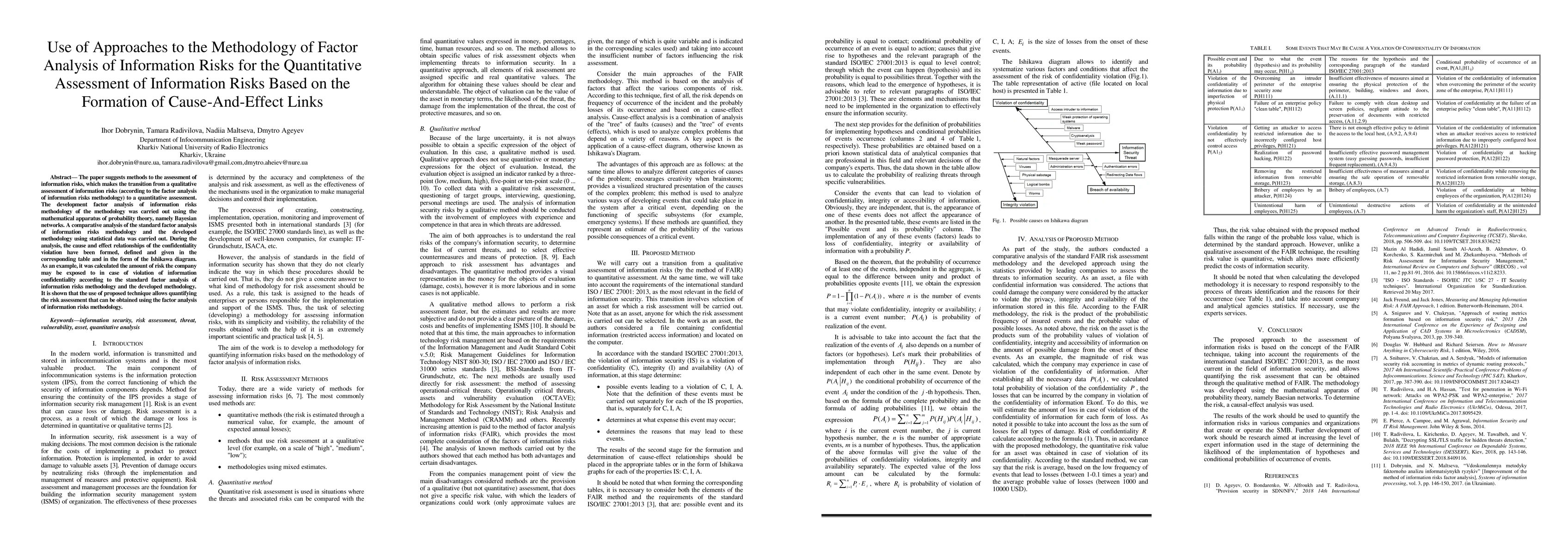 Thumbnail for Use of Approaches to the Methodology of Factor Analysis of Information
  Risks for the Quantitative Assessment of Information Risks Based on the
  Formation of Cause-And-Effect Links