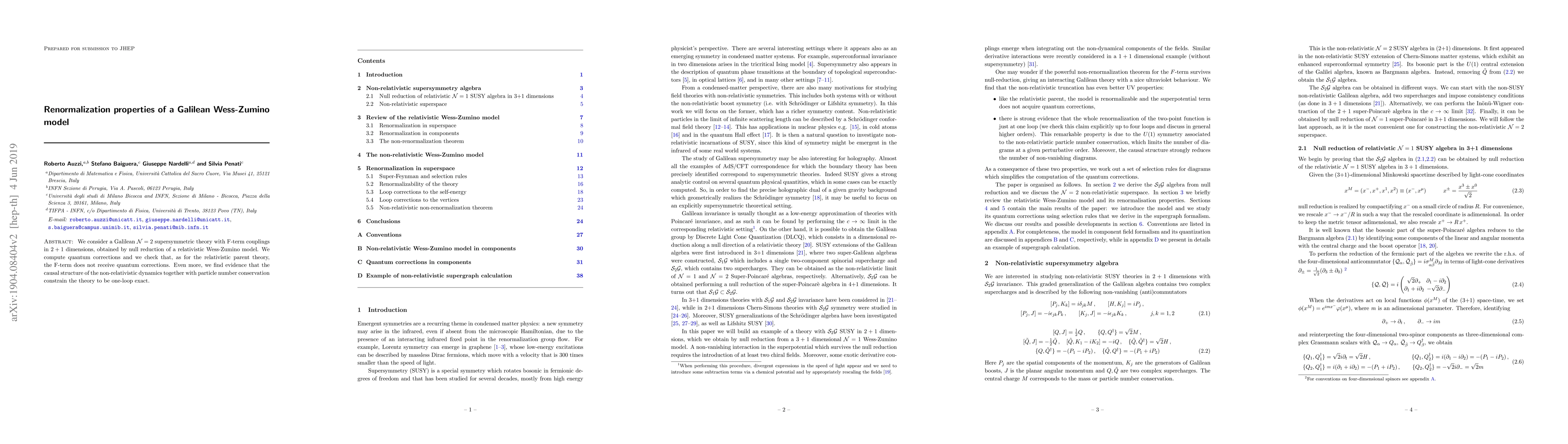 Thumbnail for Renormalization properties of a Galilean Wess-Zumino model