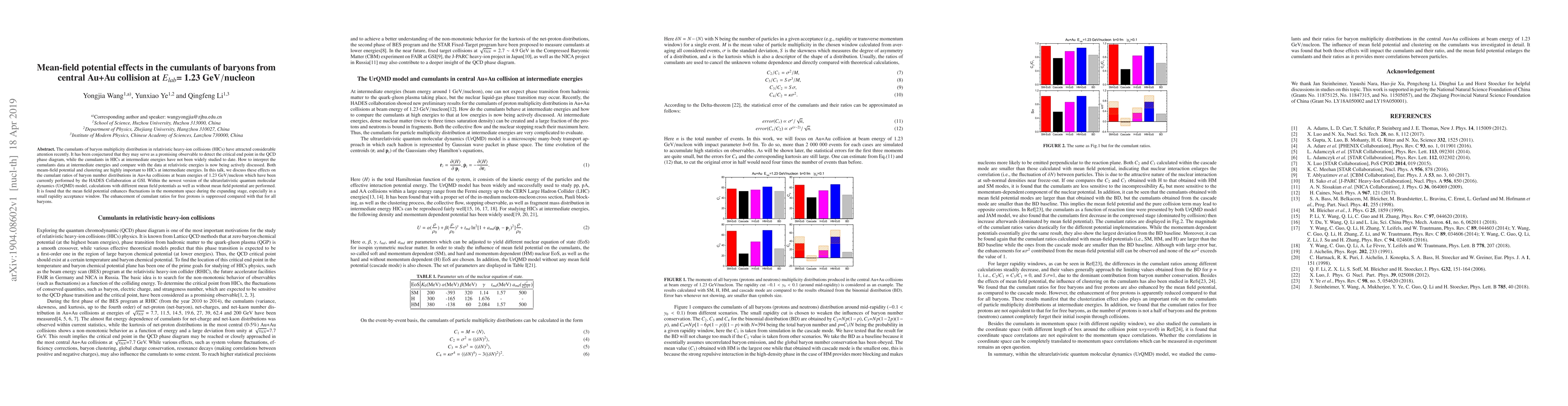 Thumbnail for Mean-field potential effects in the cumulants of baryons from central
  Au+Au collision at $E_{lab}$= 1.23 GeV$/$nucleon