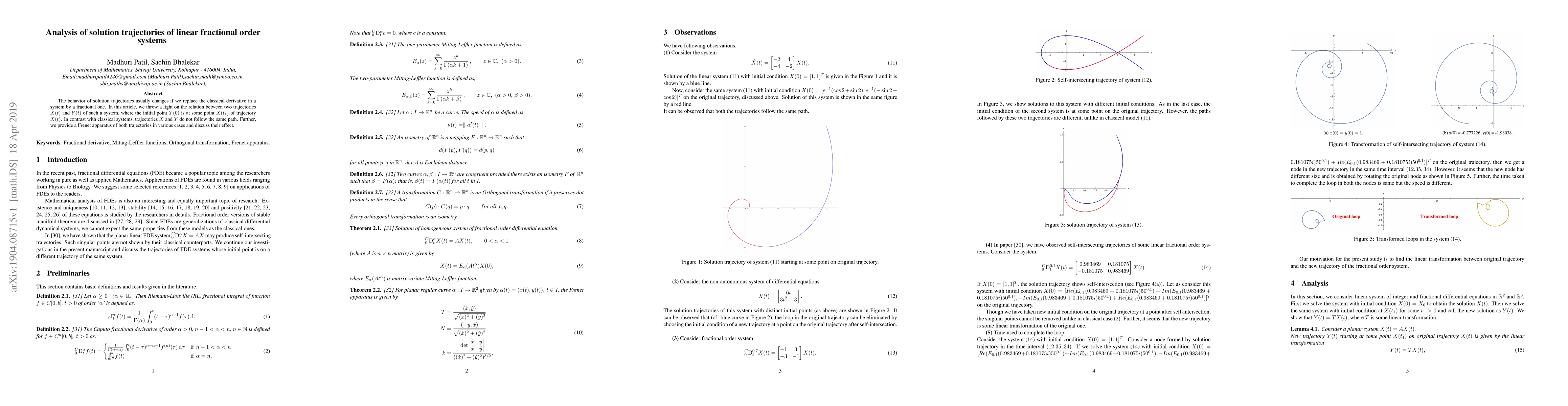 Thumbnail for Analysis of solution trajectories of linear fractional order systems
