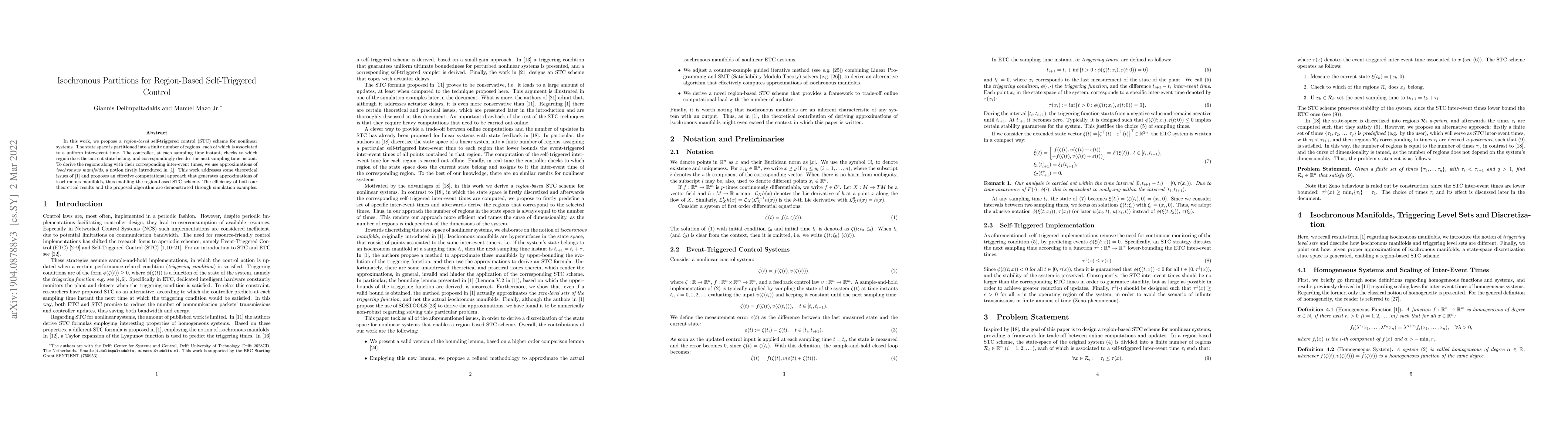 Thumbnail for Isochronous Partitions for Region-Based Self-Triggered Control