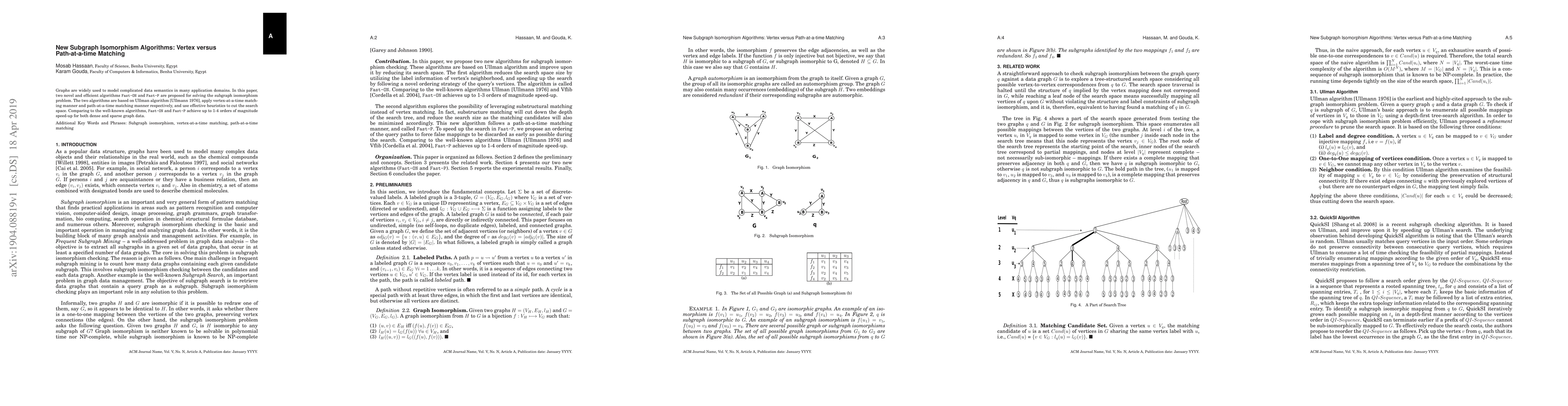 Thumbnail for New Subgraph Isomorphism Algorithms: Vertex versus Path-at-a-time
  Matching