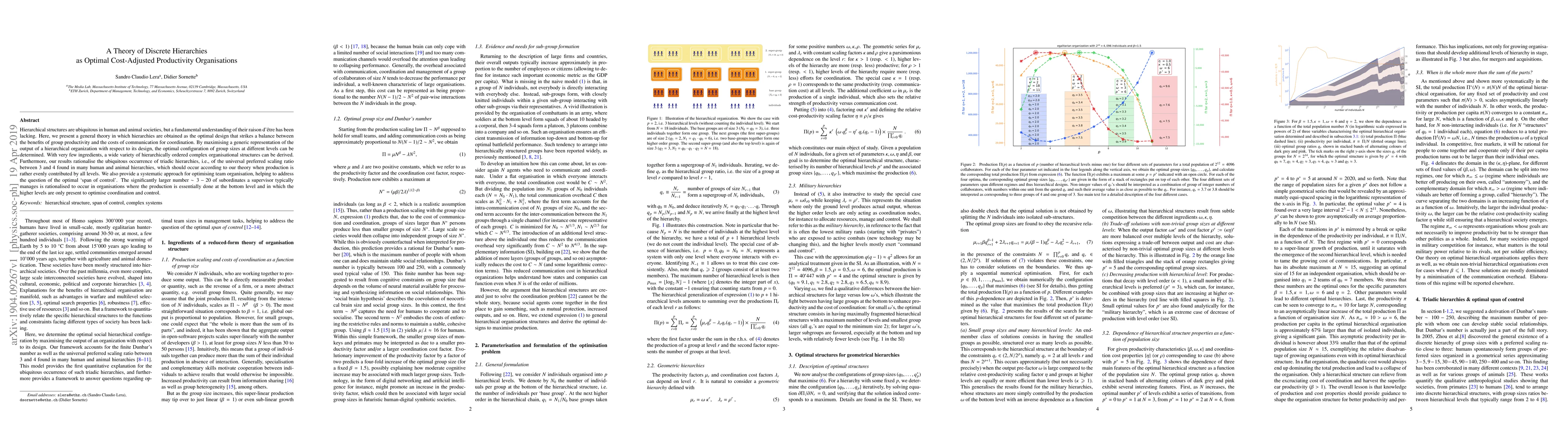 Thumbnail for A Theory of Discrete Hierarchies as Optimal Cost-Adjusted Productivity
  Organisations