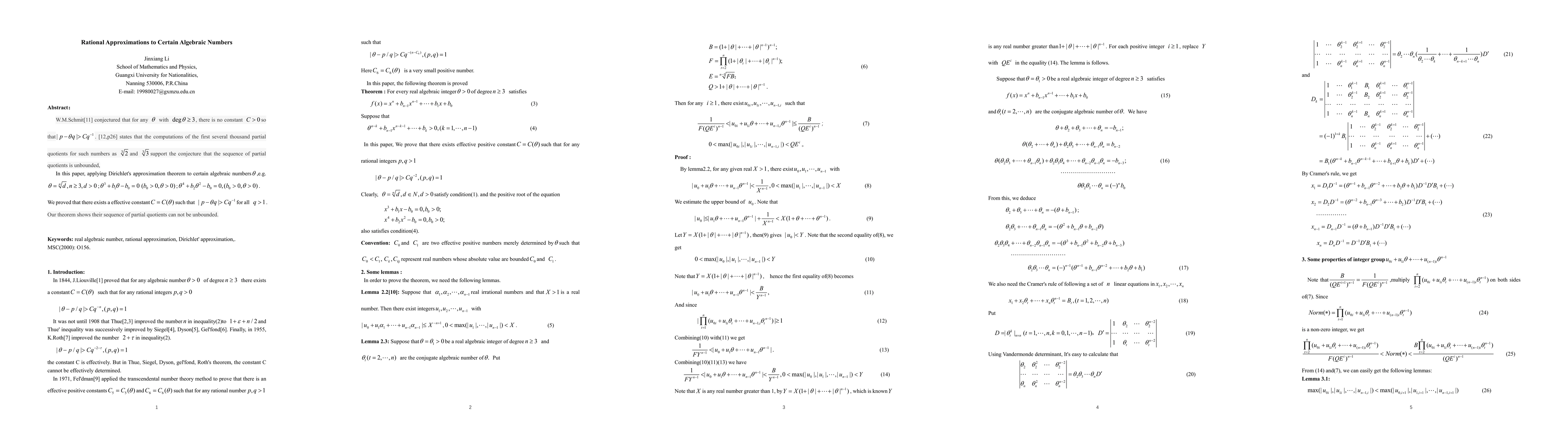 Thumbnail for Rational Approximations to Certain Algebraic Numbers