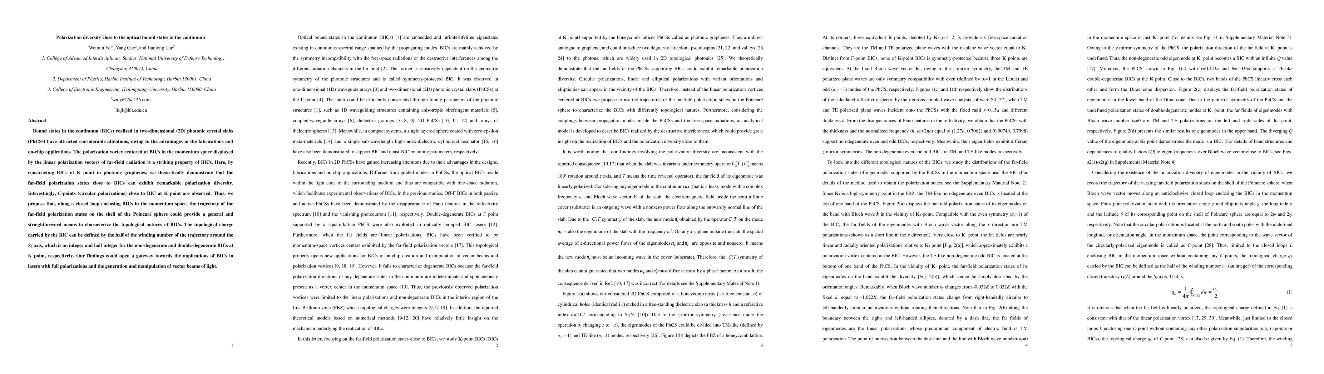 Thumbnail for Polarization diversity close to the optical bound states in the
  continuum
