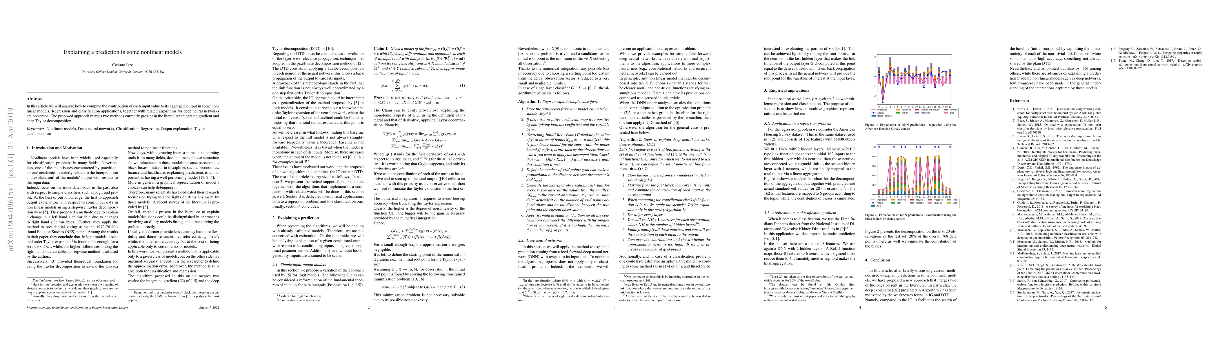 Thumbnail for Explaining a prediction in some nonlinear models