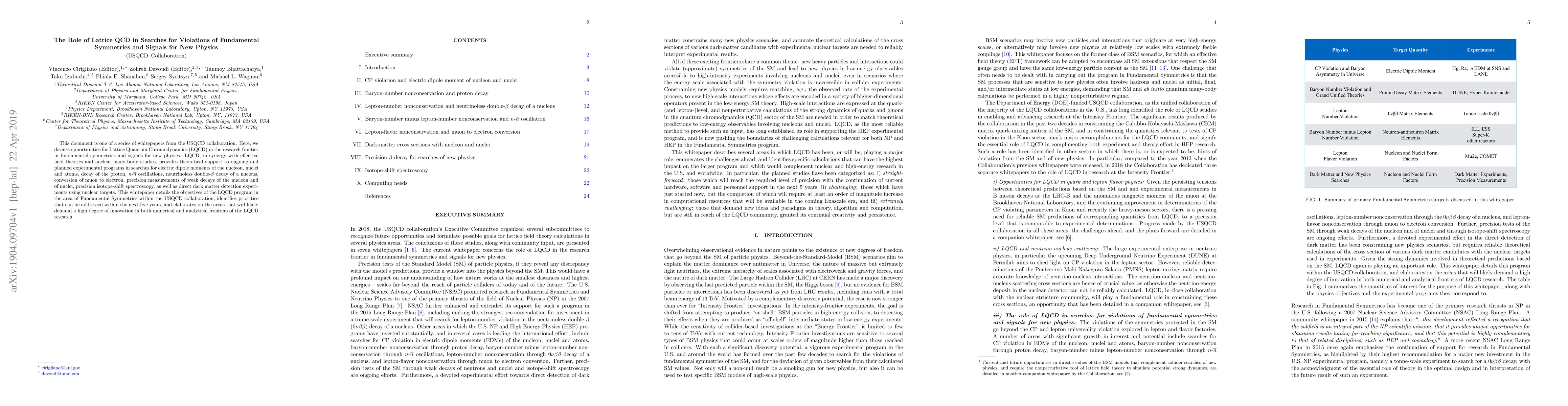 Thumbnail for The Role of Lattice QCD in Searches for Violations of Fundamental
  Symmetries and Signals for New Physics