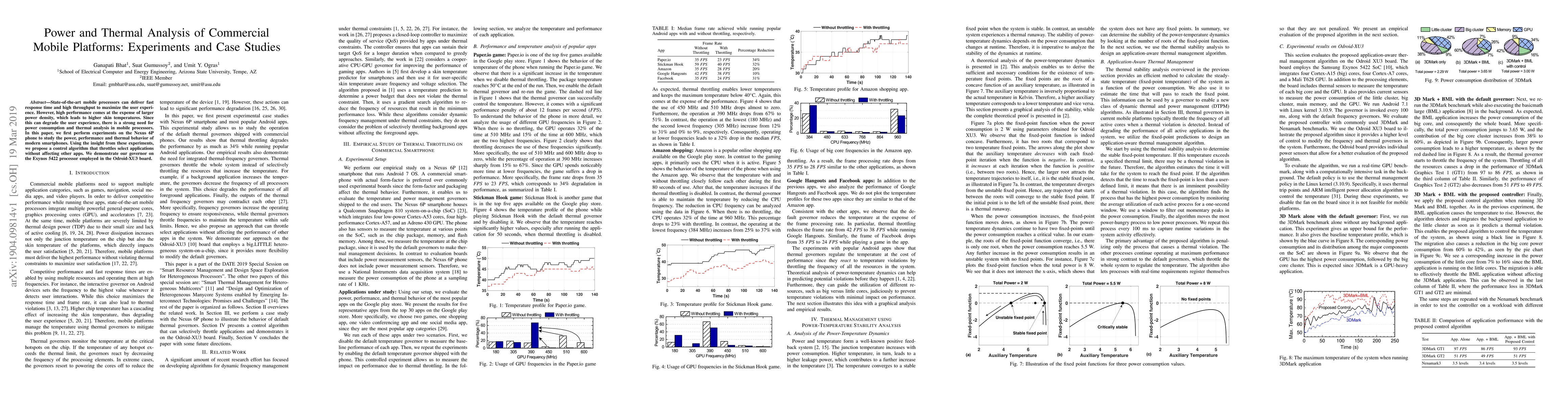 Thumbnail for Power and Thermal Analysis of Commercial Mobile Platforms: Experiments
  and Case Studies