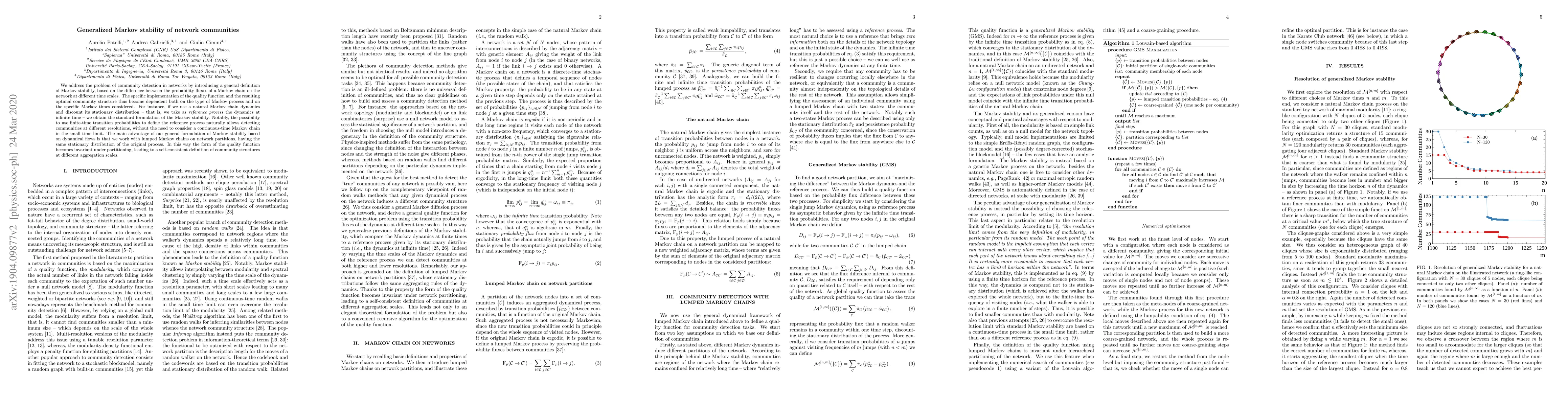 Thumbnail for Generalized Markov stability of network communities
