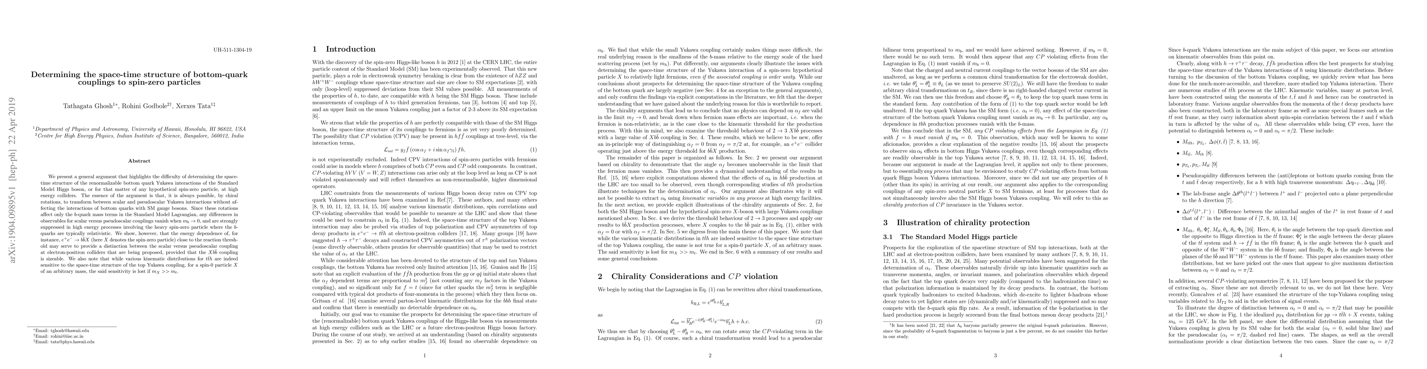 Thumbnail for Determining the space-time structure of bottom-quark couplings to
  spin-zero particles