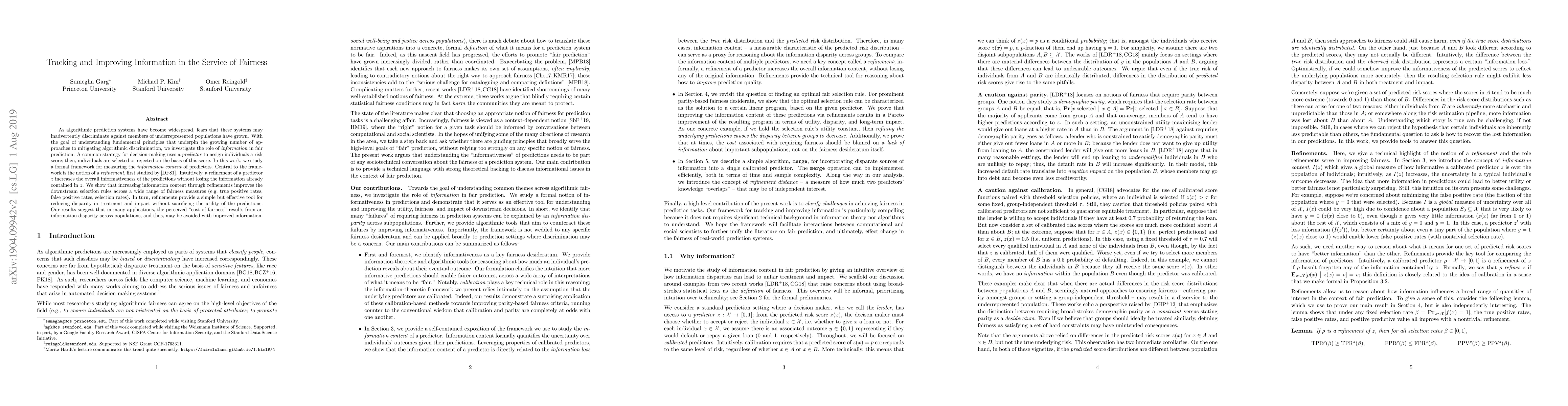 Thumbnail for Tracking and Improving Information in the Service of Fairness