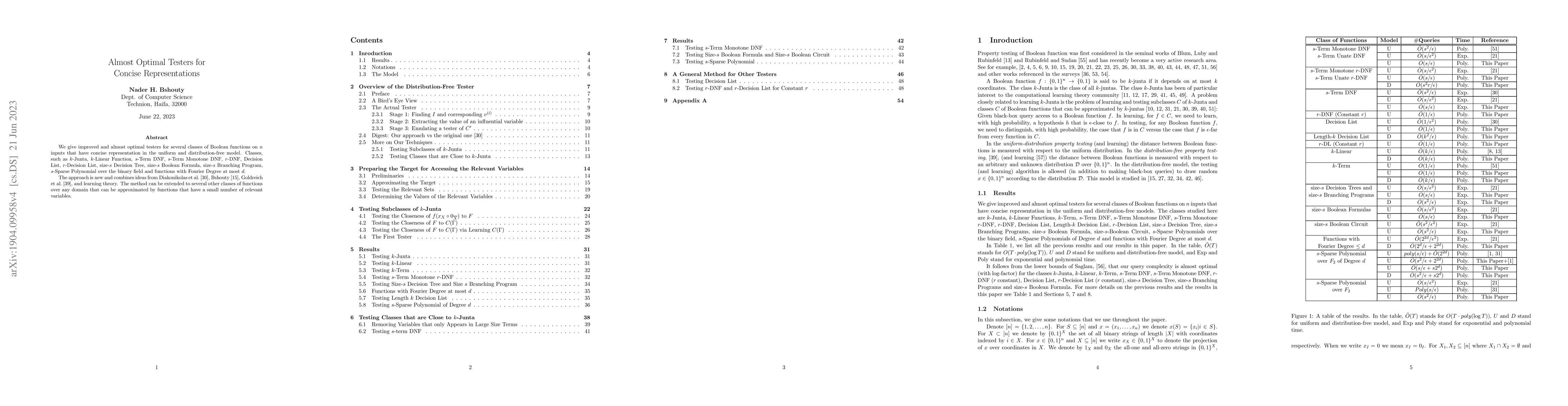 Thumbnail for Almost Optimal Testers for Concise Representations