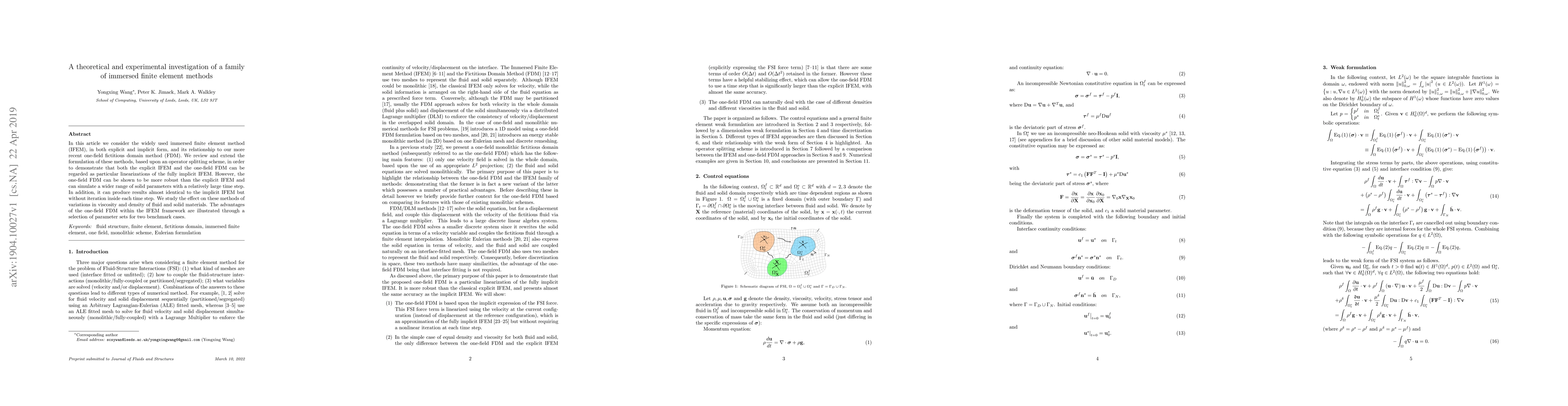 Thumbnail for A theoretical and experimental investigation of a family of immersed
  finite element methods