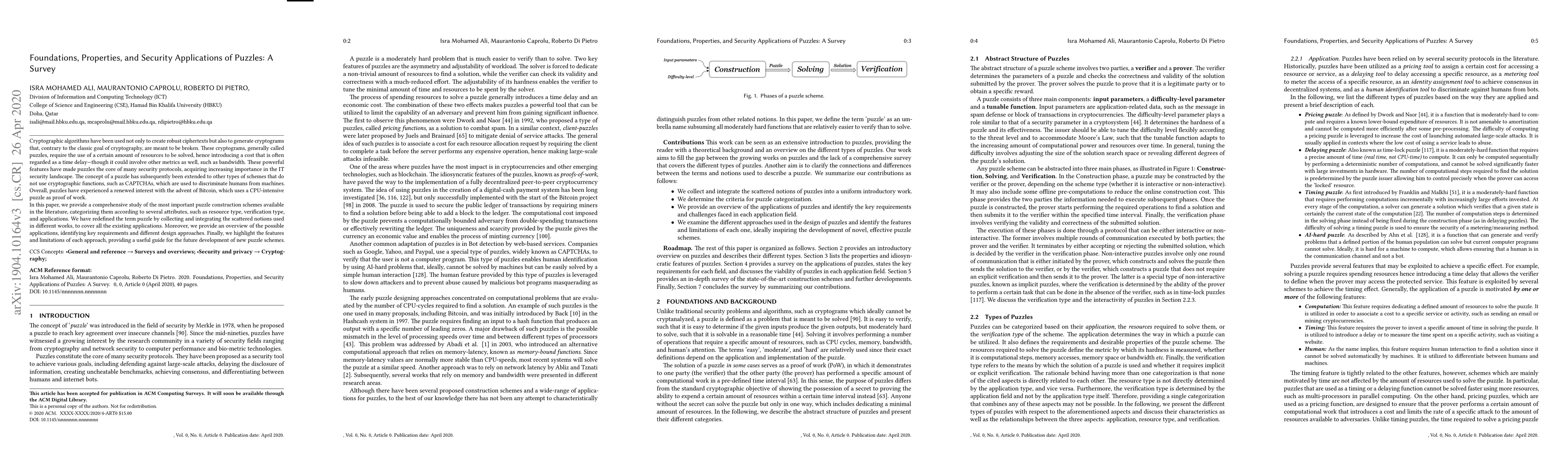 Thumbnail for Foundations, Properties, and Security Applications of Puzzles: A Survey