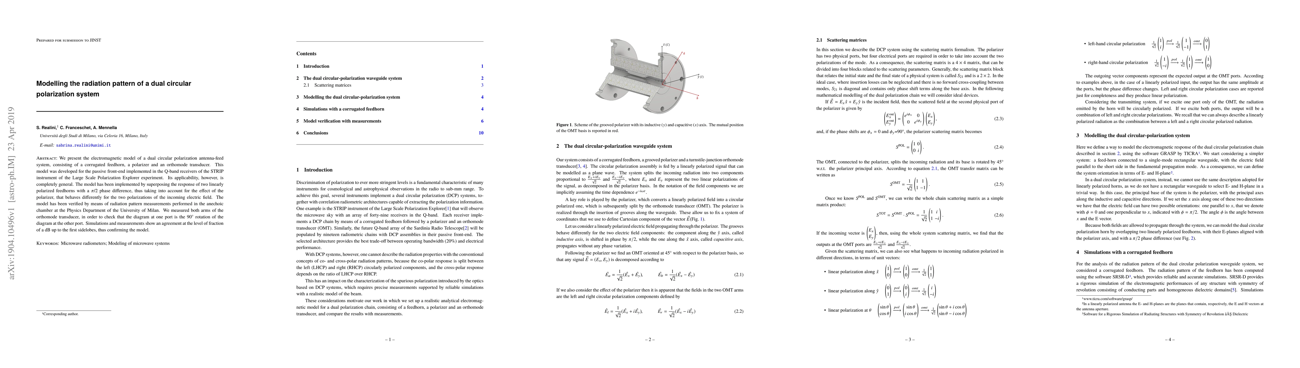 Thumbnail for Modelling the radiation pattern of a dual circular polarization system