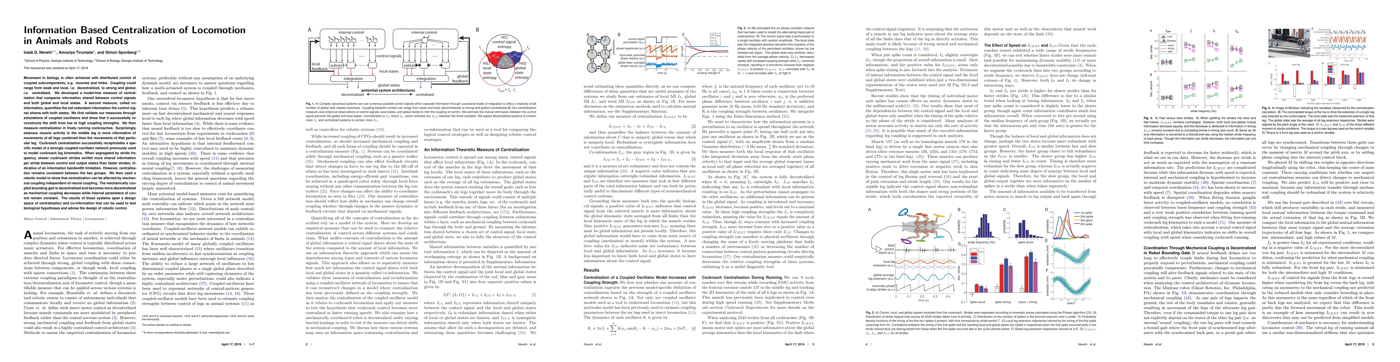 Thumbnail for Information Based Centralization of Locomotion in Animals and Robots