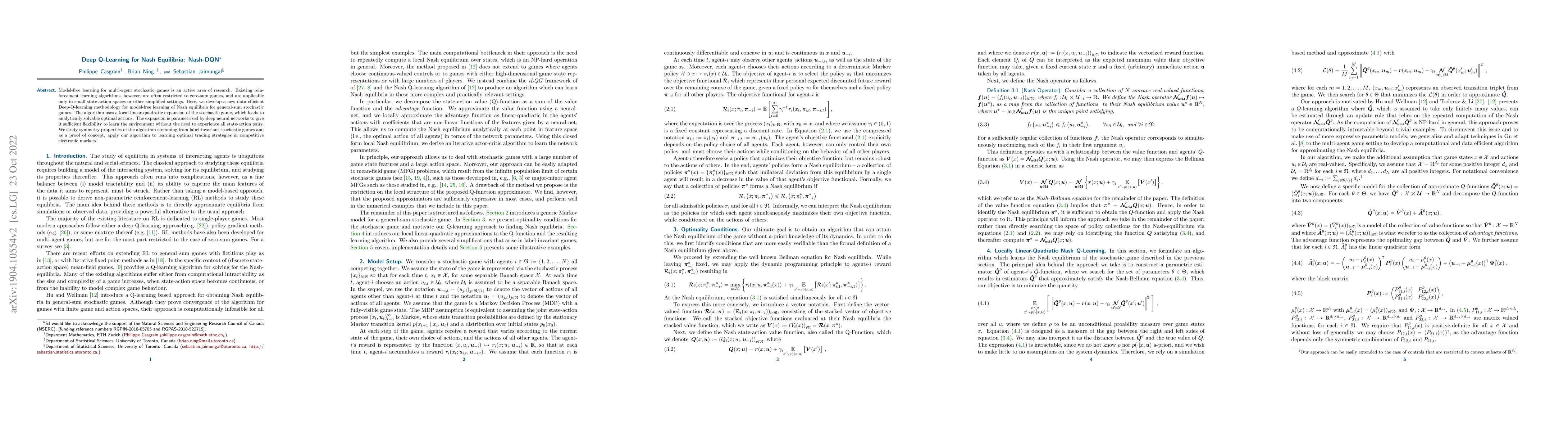 Thumbnail for Deep Q-Learning for Nash Equilibria: Nash-DQN