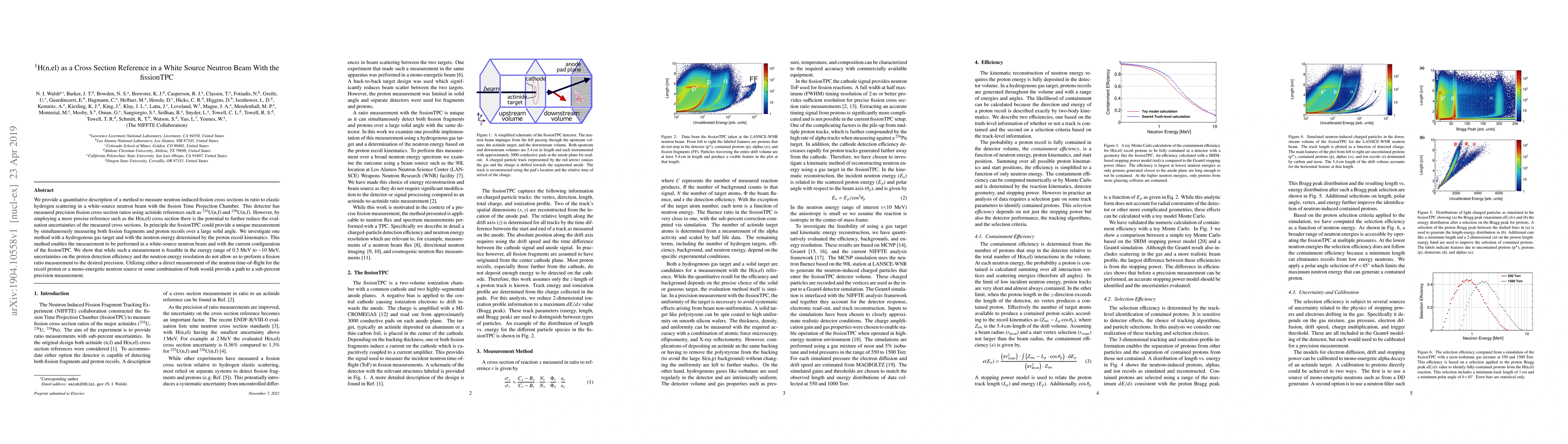 Thumbnail for 1H(n,el) as a Cross Section Reference in a White Source Neutron Beam
  With the fissionTPC