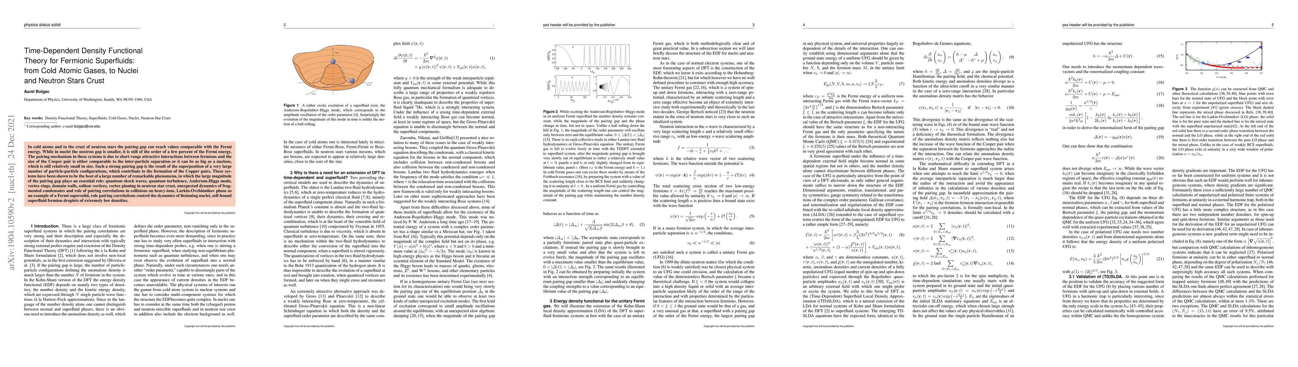 Thumbnail for Time-Dependent Density Functional Theory for Fermionic Superfluids: from
  Cold Atomic Gases, to Nuclei and Neutron Stars Crust