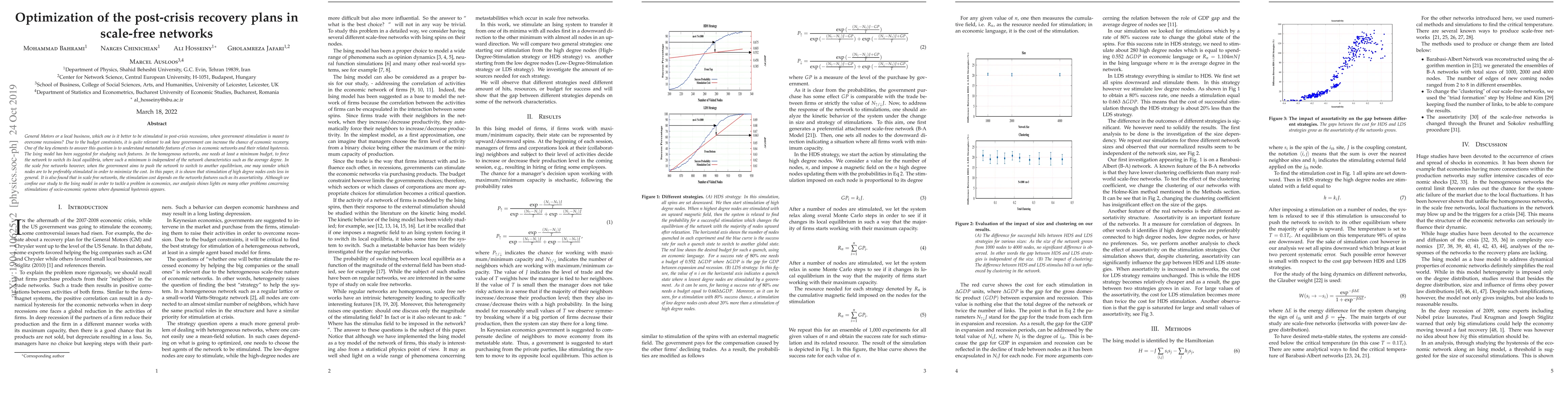 Thumbnail for Optimization of the post-crisis recovery plans in scale-free networks