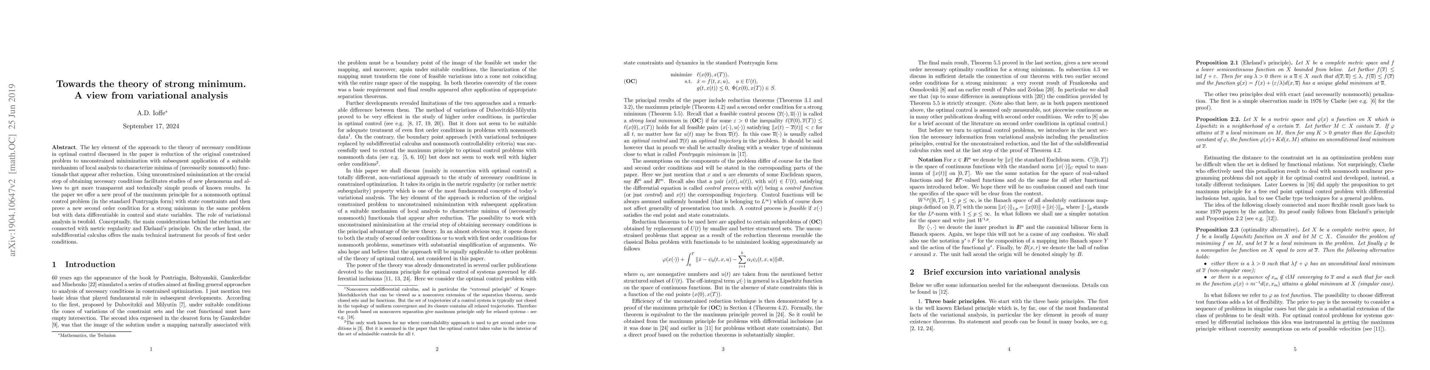 Thumbnail for Towards the theory of strong minimum. A view from variational analysis