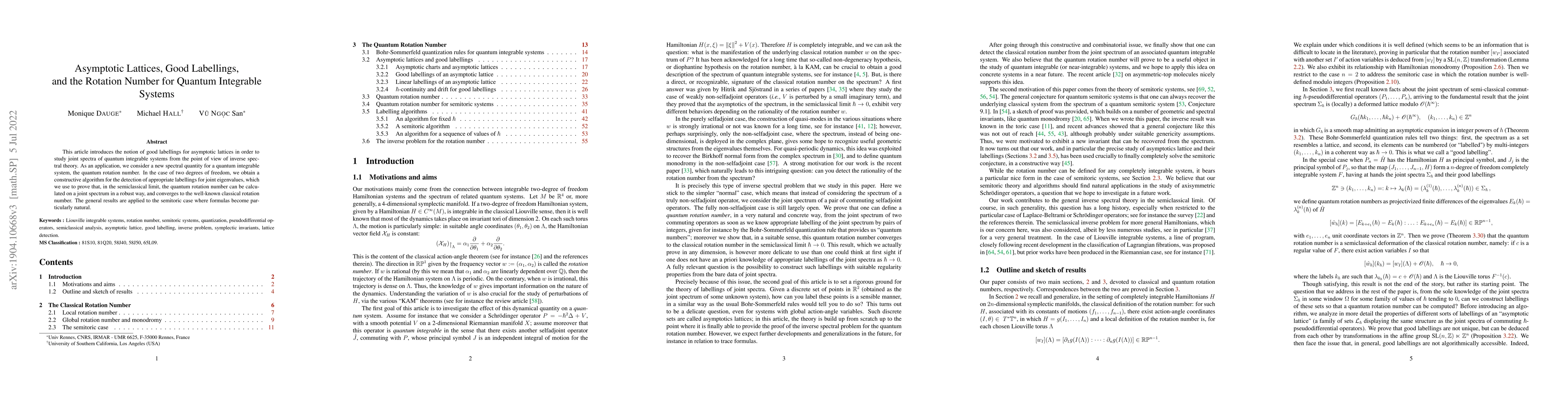 Thumbnail for Asymptotic Lattices, Good Labellings, and the Rotation Number for
  Quantum Integrable Systems