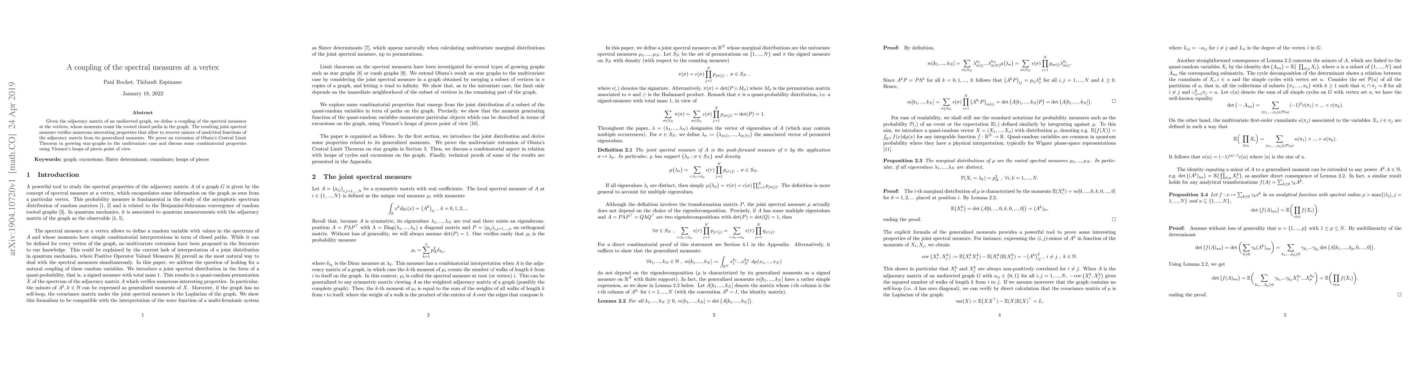 Thumbnail for A coupling of the spectral measures at a vertex
