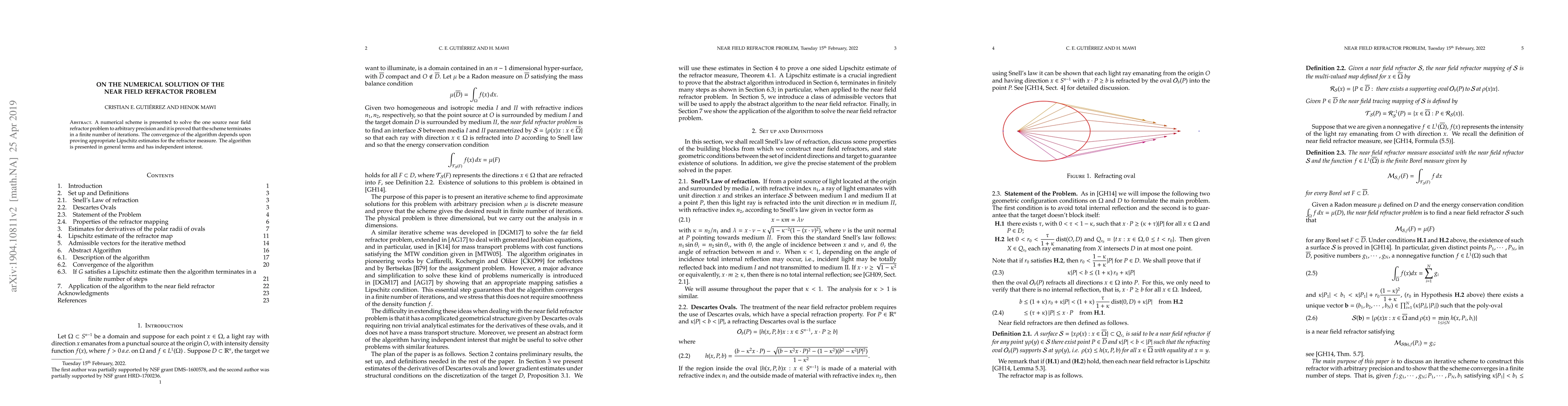 Thumbnail for On the Numerical Solution of the Near Field Refractor Problem