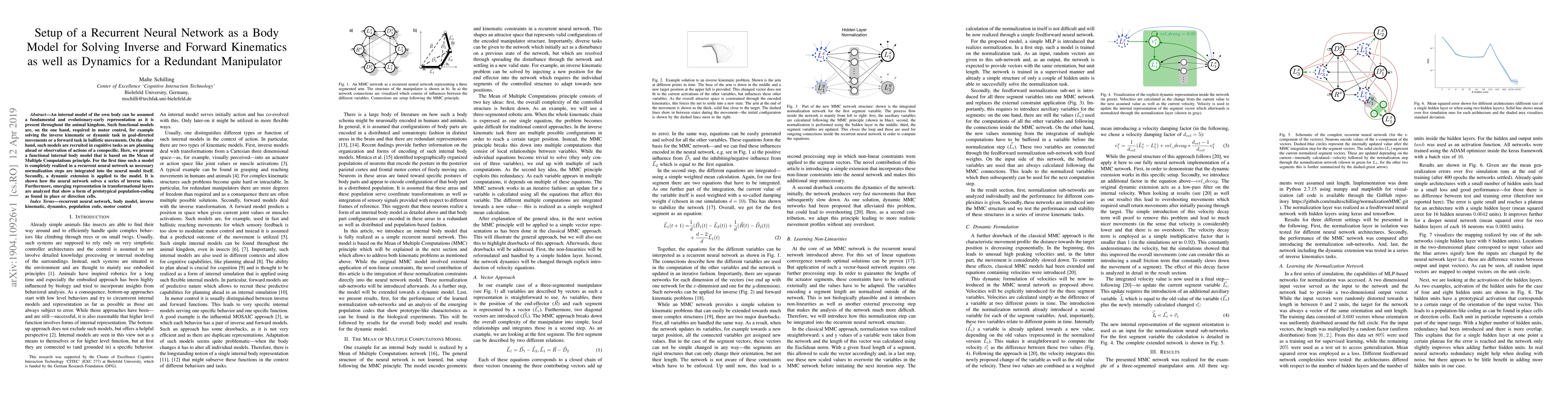 Thumbnail for Setup of a Recurrent Neural Network as a Body Model for Solving Inverse
  and Forward Kinematics as well as Dynamics for a Redundant Manipulator