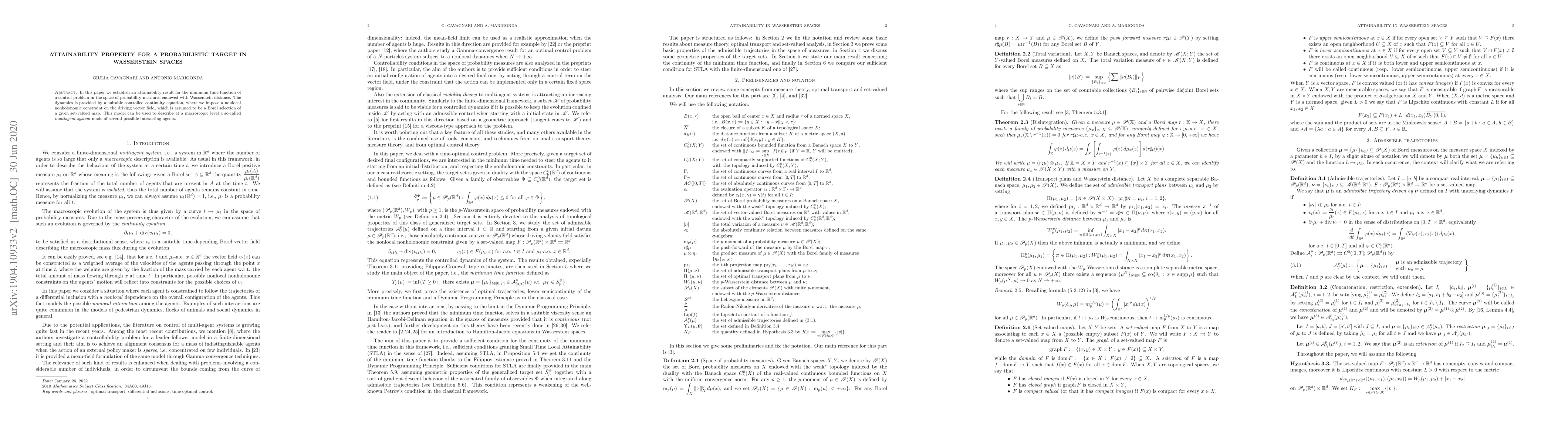Thumbnail for Attainability property for a probabilistic target in Wasserstein spaces