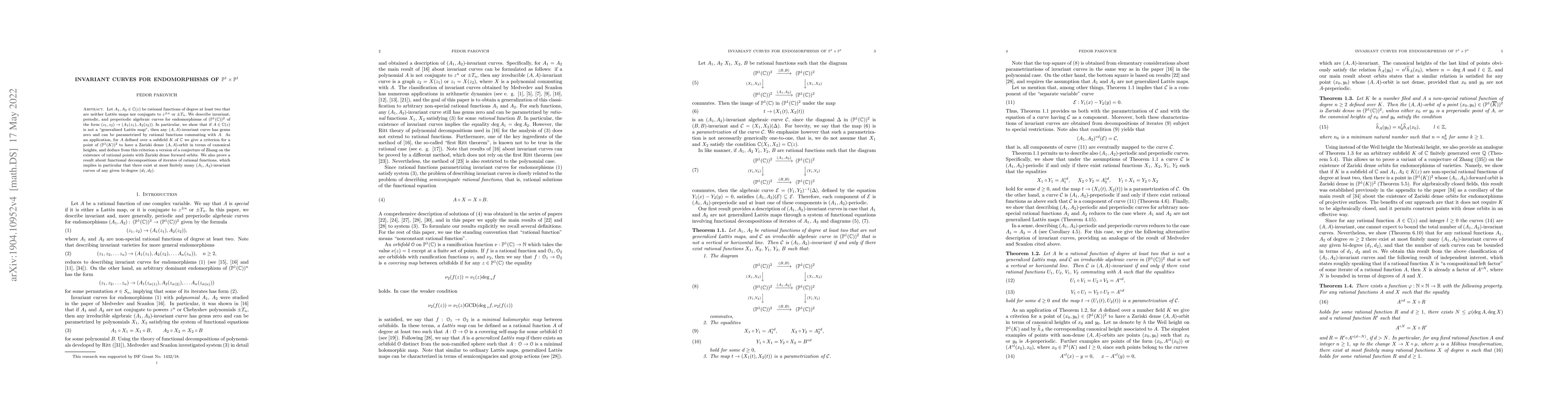 Thumbnail for Invariant curves for endomorphisms of $\mathbb P^1\times \mathbb P^1$