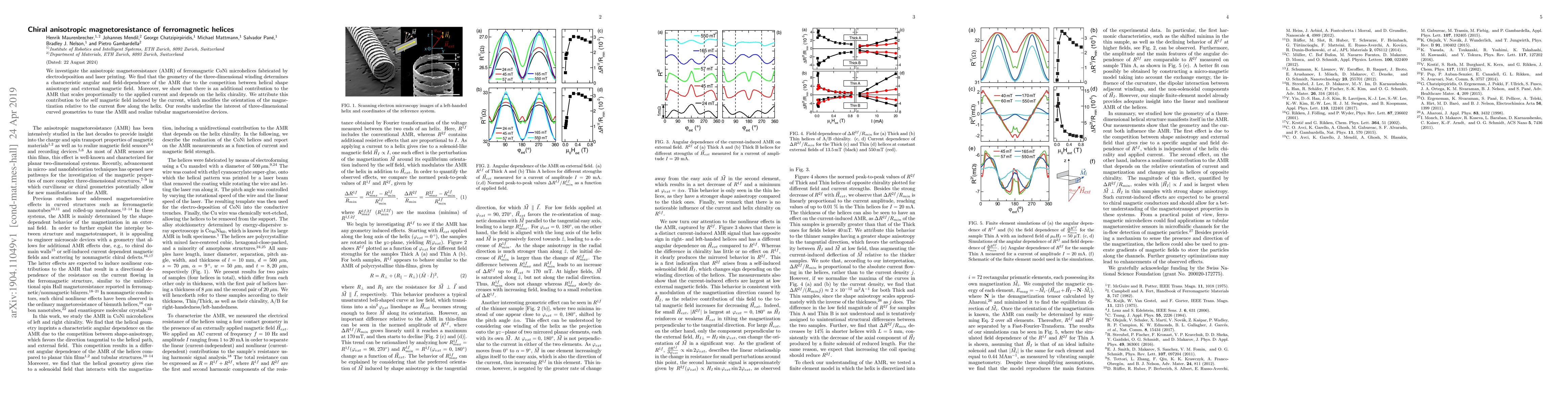 Thumbnail for Chiral anisotropic magnetoresistance of ferromagnetic helices