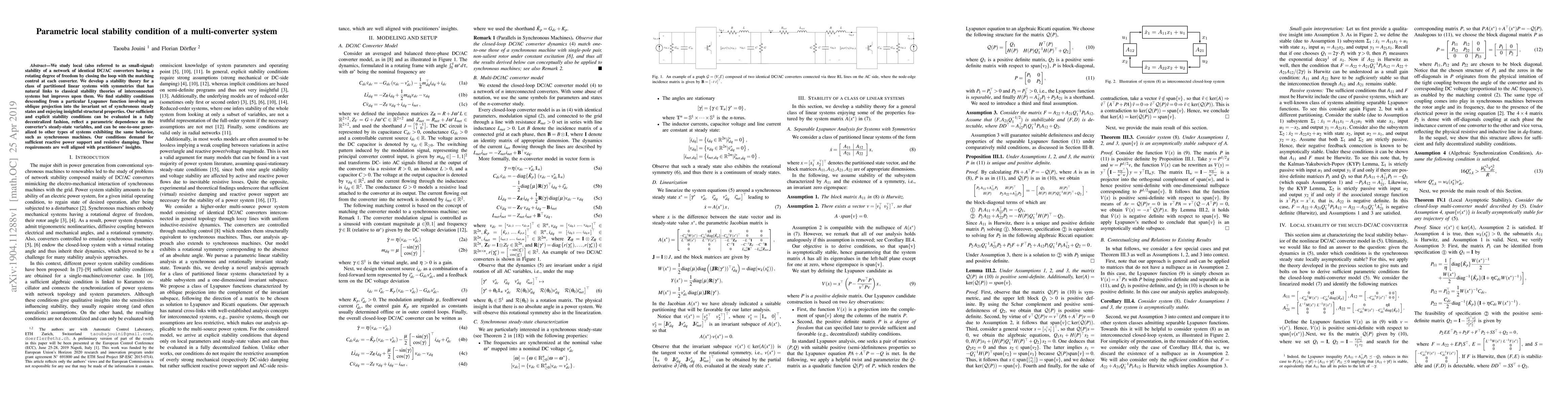 Thumbnail for Parametric local stability condition of a multi-converter system