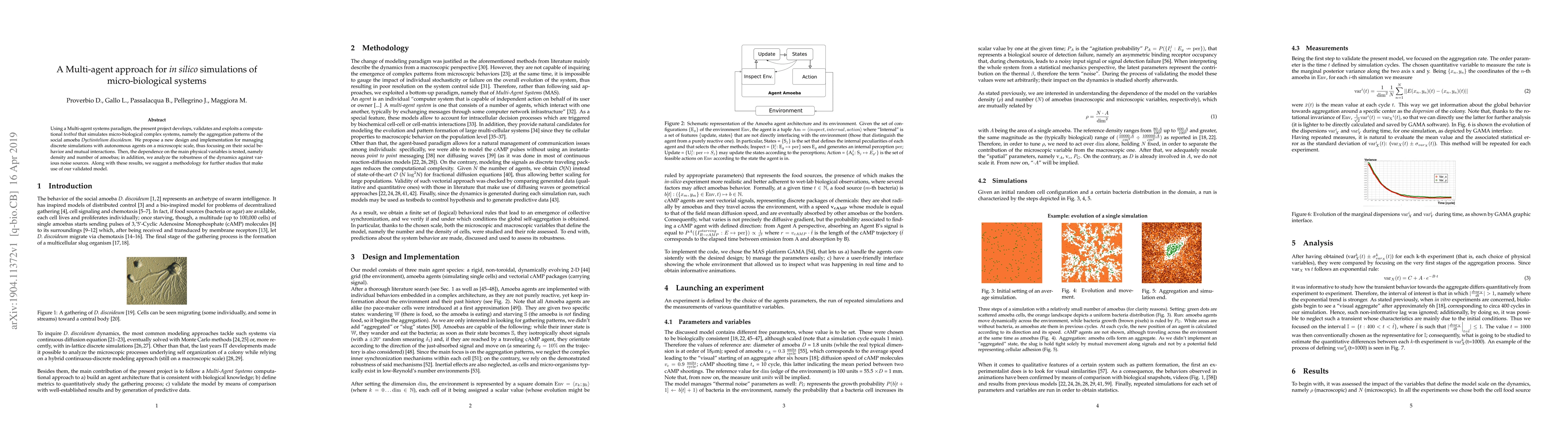 Thumbnail for A Multi-agent approach for $\textit{in silico}$ simulations of
  micro-biological systems