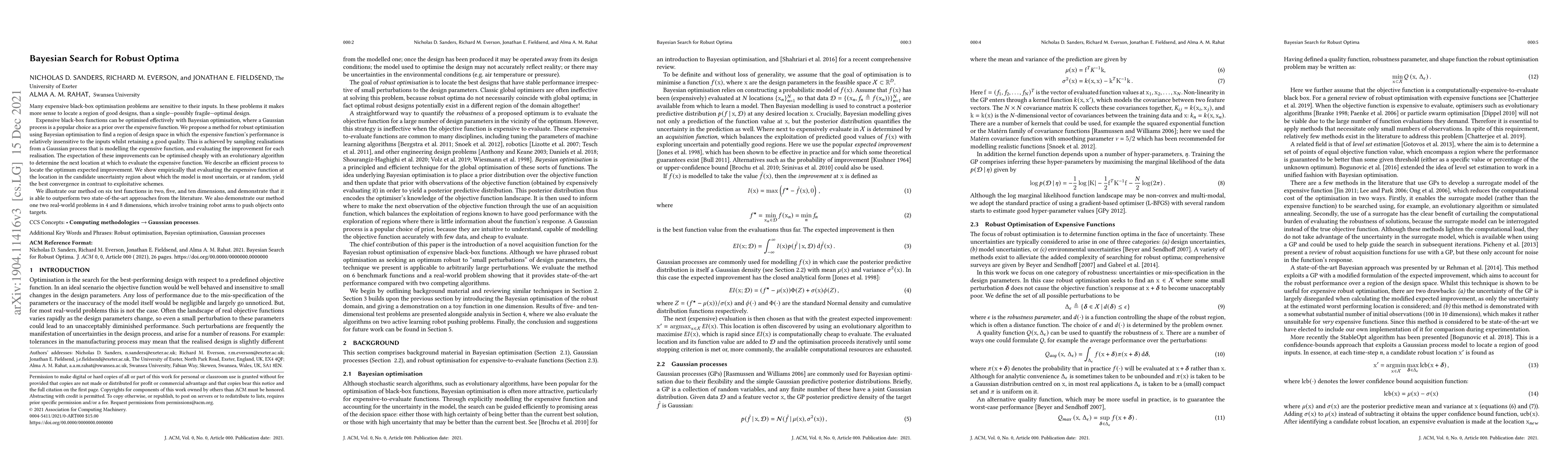 Thumbnail for Bayesian Search for Robust Optima