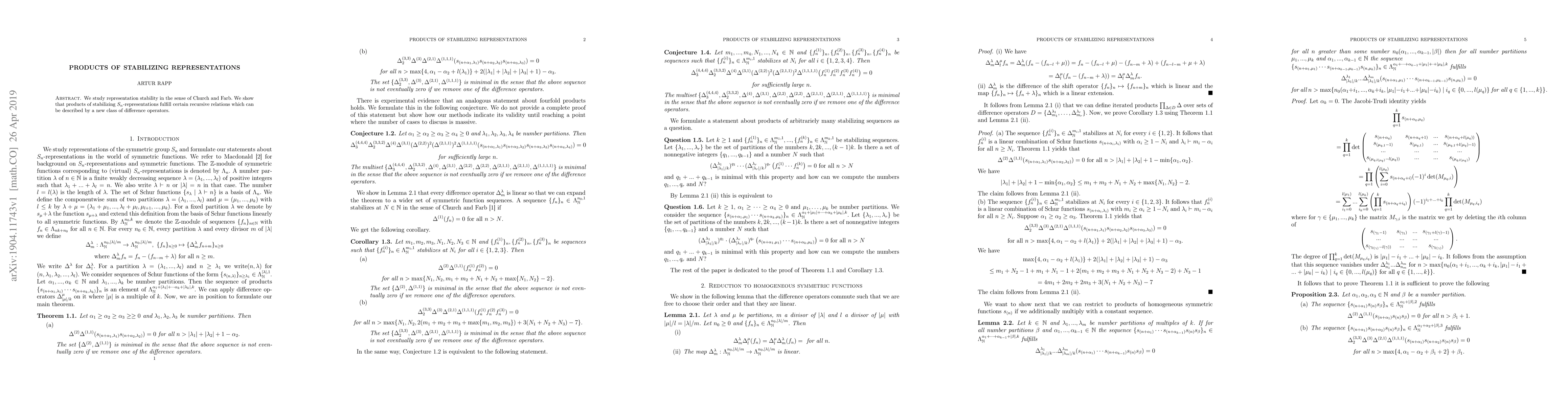 Thumbnail for Products of stabilizing representations