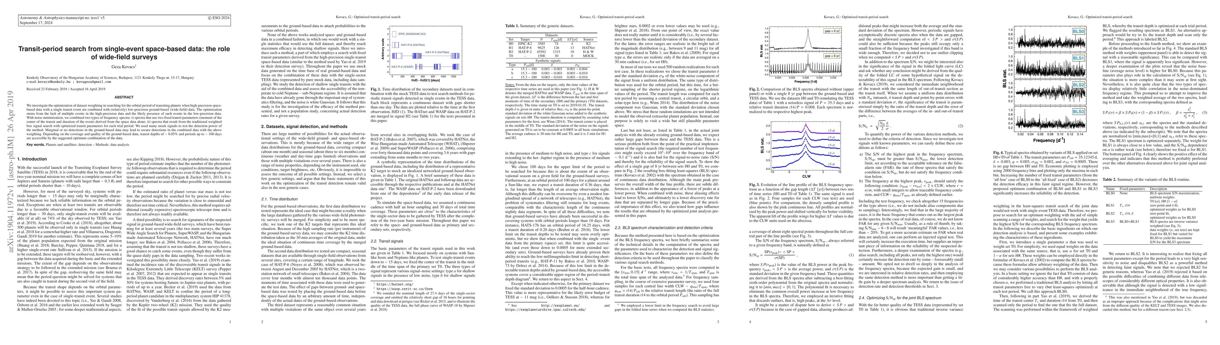 Thumbnail for Transit-period search from single-event space-based data: the role of
  wide-field surveys