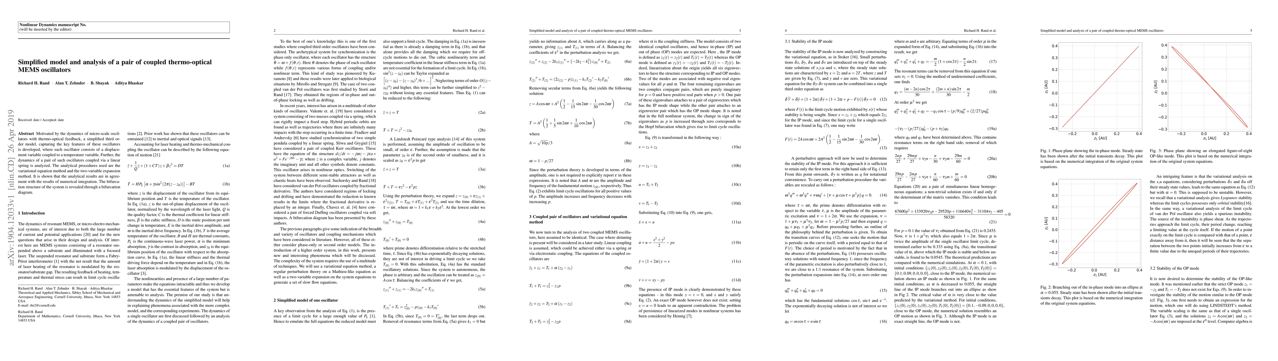 Thumbnail for Simplified model and analysis of a pair of coupled thermo-optical MEMS
  oscillators