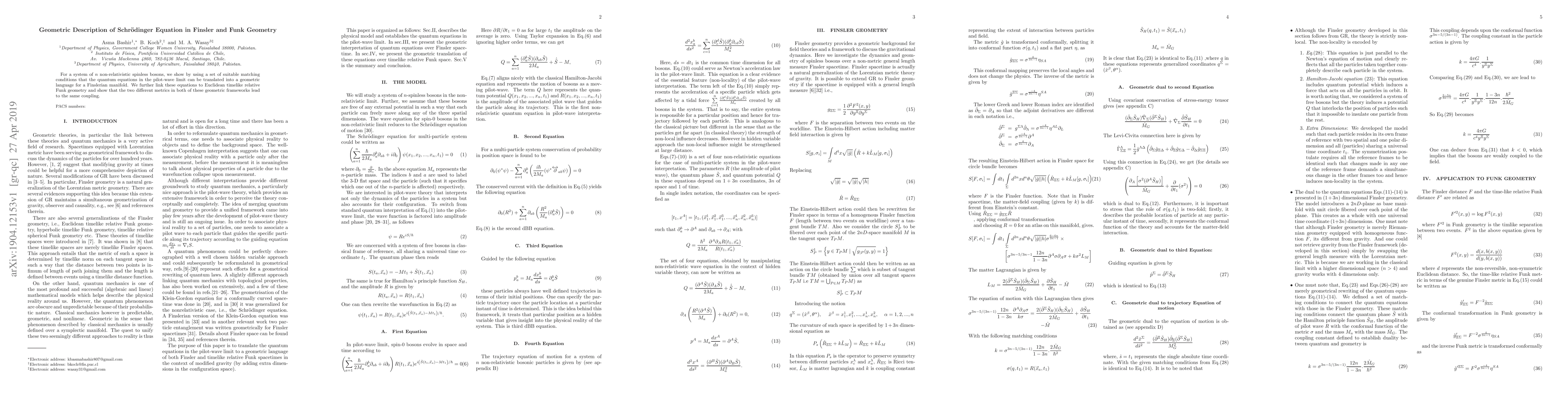 Thumbnail for Geometric Description of Schr\"{o}dinger Equation in Finsler and Funk
  Geometry