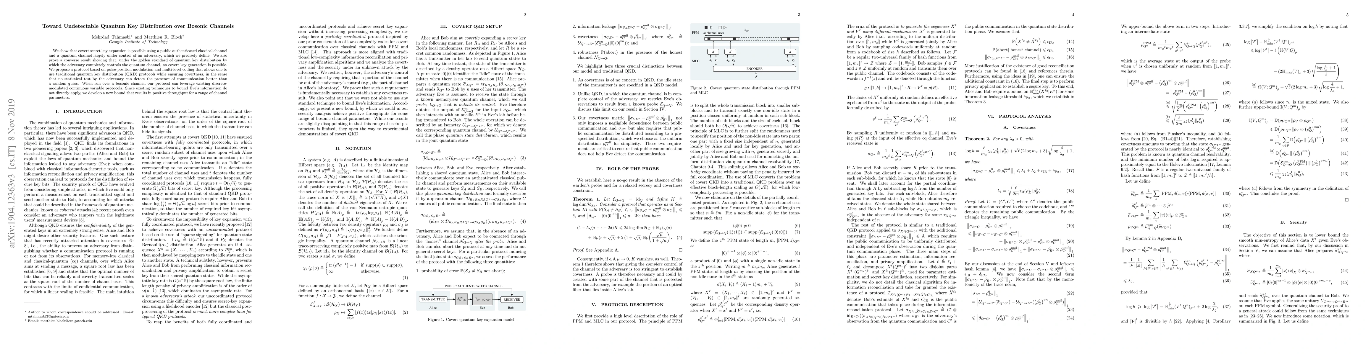 Thumbnail for Toward Undetectable Quantum Key Distribution over Bosonic Channels