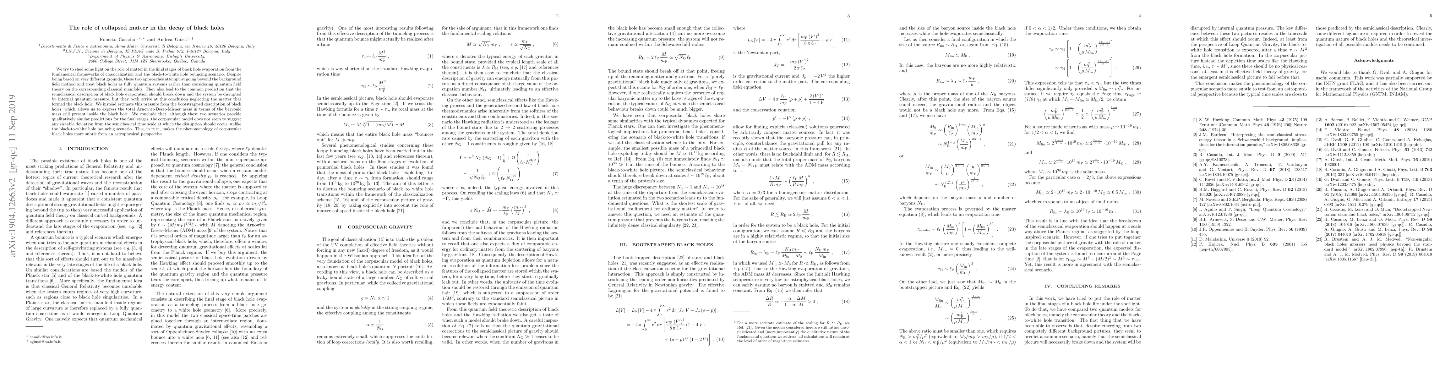 Thumbnail for The role of collapsed matter in the decay of black holes