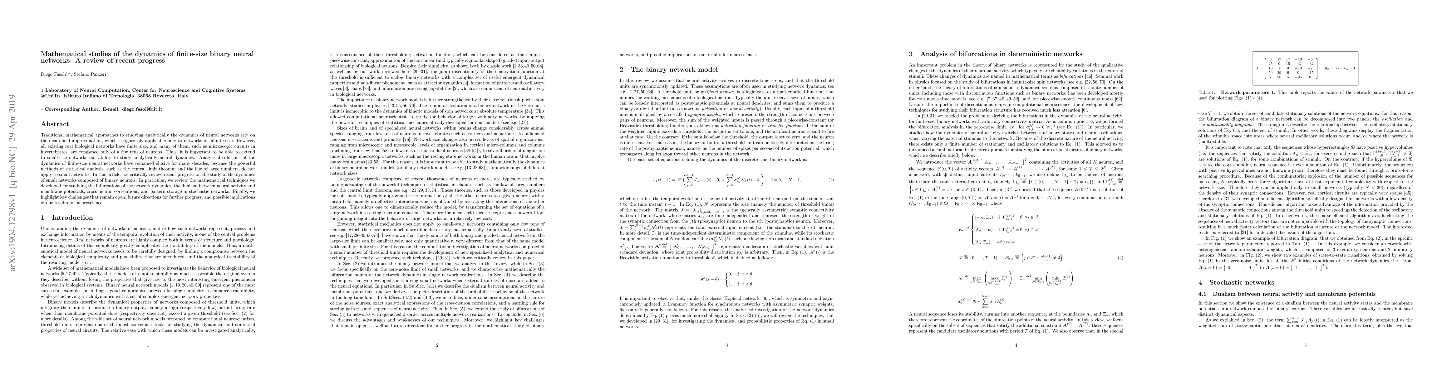 Thumbnail for Mathematical studies of the dynamics of finite-size binary neural
  networks: A review of recent progress