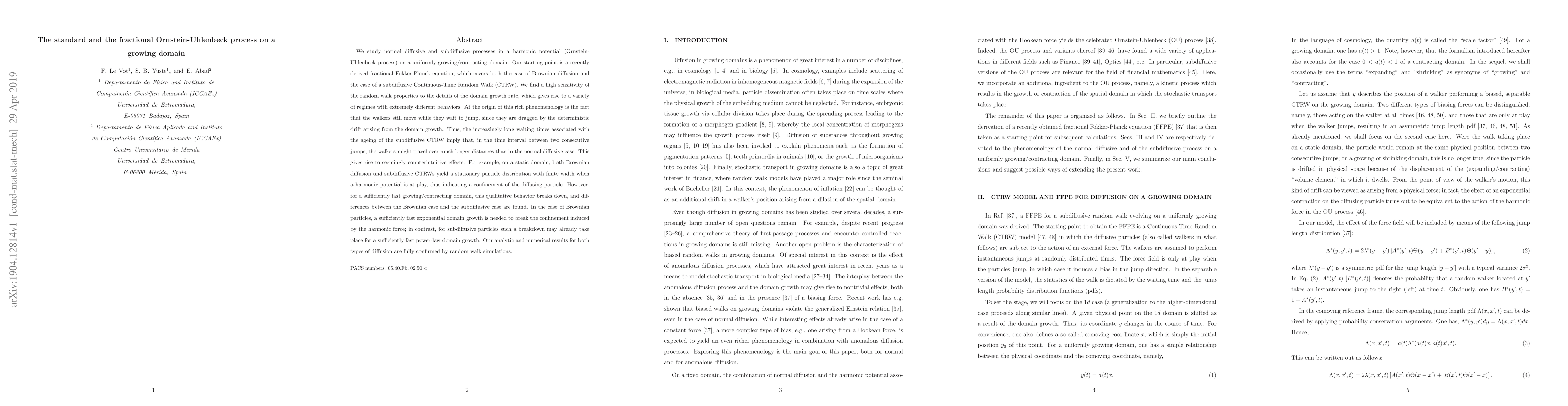 Thumbnail for The standard and the fractional Ornstein-Uhlenbeck process on a growing
  domain