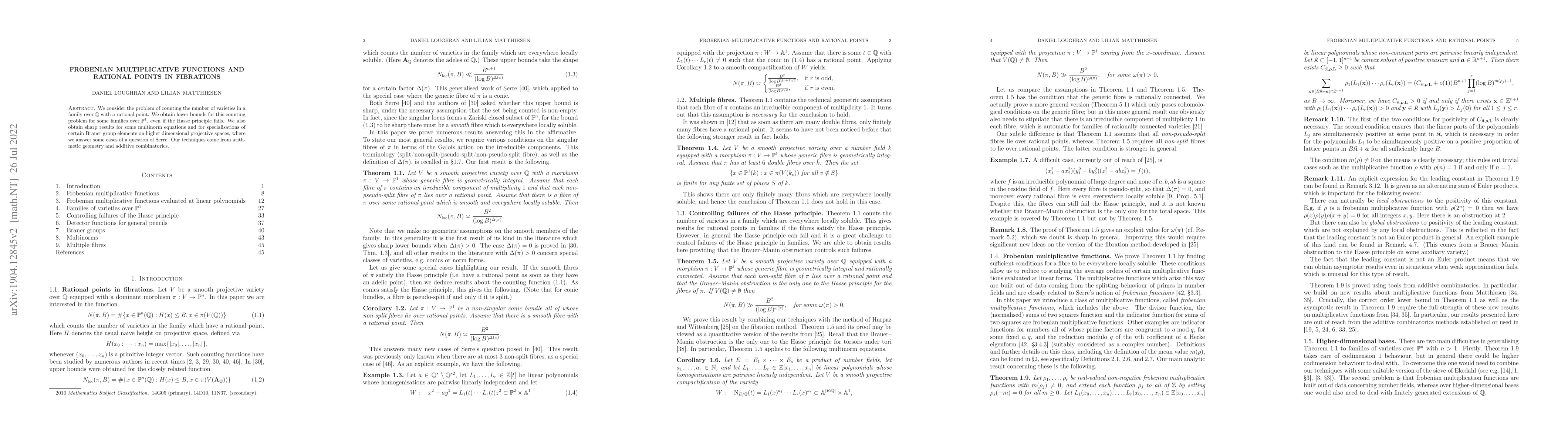 Thumbnail for Frobenian multiplicative functions and rational points in fibrations