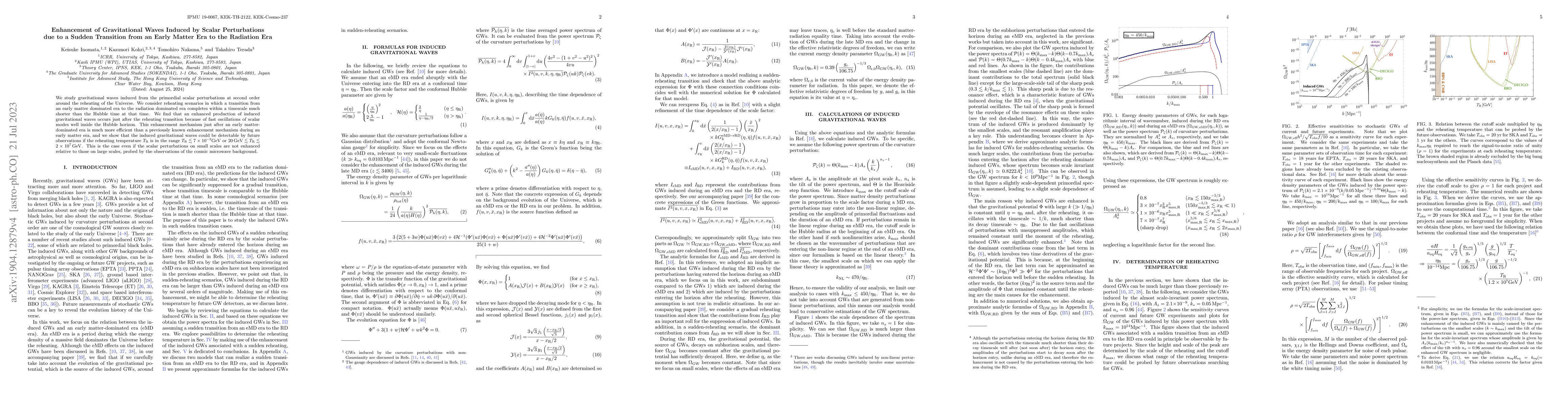 Thumbnail for Enhancement of Gravitational Waves Induced by Scalar Perturbations due
  to a Sudden Transition from an Early Matter Era to the Radiation Era
