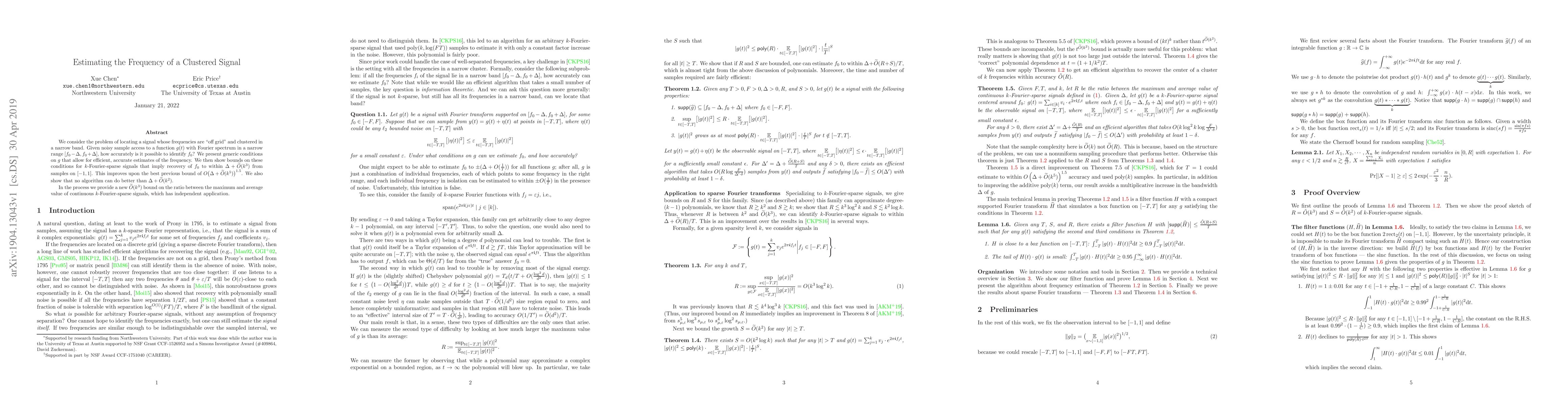 Thumbnail for Estimating the Frequency of a Clustered Signal